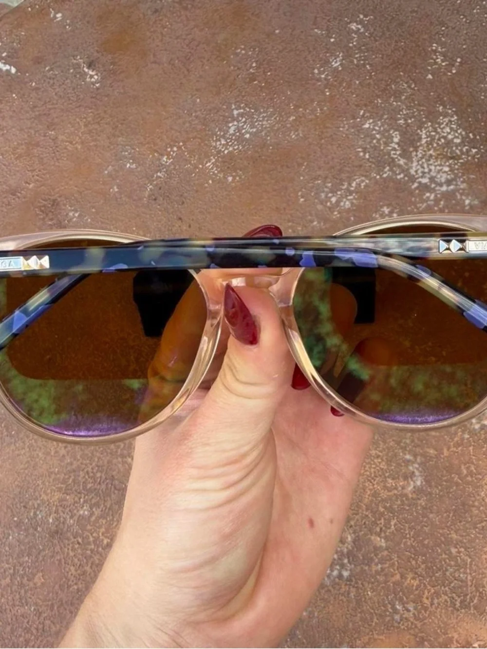 NEW via Spiga blue & brown tortoise sunglasses / has a prescription